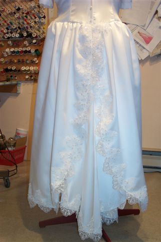 Split back with train bustled
